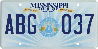 MS license plate ABG037