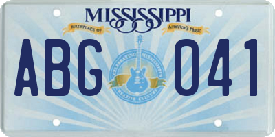 MS license plate ABG041