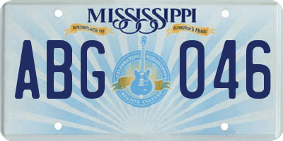 MS license plate ABG046
