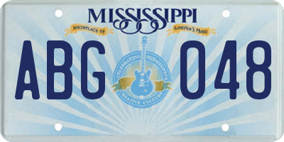 MS license plate ABG048