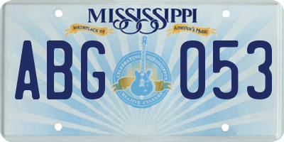 MS license plate ABG053