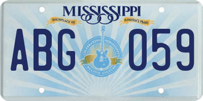 MS license plate ABG059