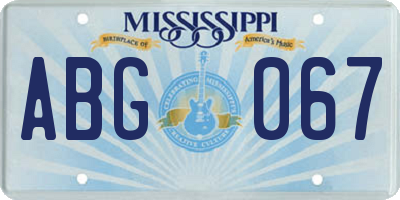 MS license plate ABG067