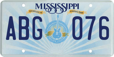 MS license plate ABG076