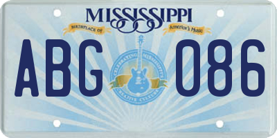MS license plate ABG086
