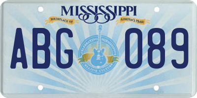 MS license plate ABG089