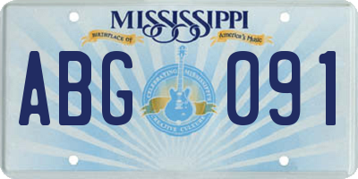 MS license plate ABG091