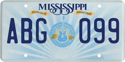 MS license plate ABG099