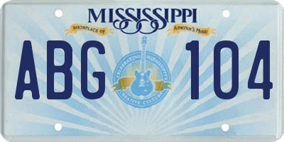 MS license plate ABG104