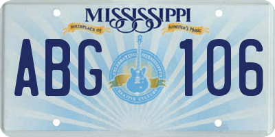 MS license plate ABG106