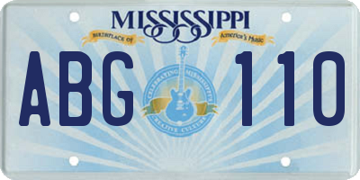 MS license plate ABG110