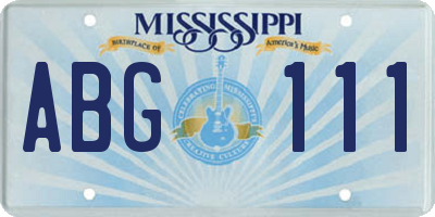 MS license plate ABG111