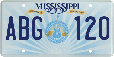 MS license plate ABG120