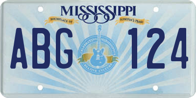 MS license plate ABG124