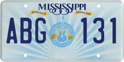 MS license plate ABG131