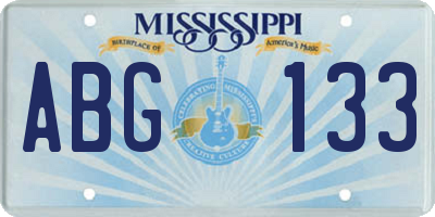 MS license plate ABG133