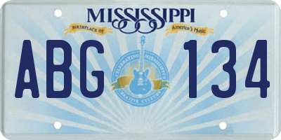 MS license plate ABG134