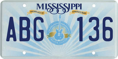 MS license plate ABG136