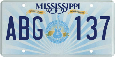 MS license plate ABG137