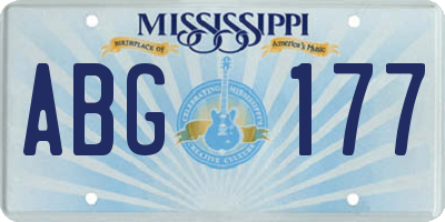 MS license plate ABG177