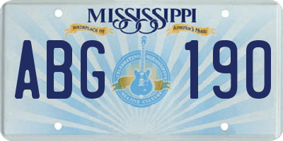 MS license plate ABG190