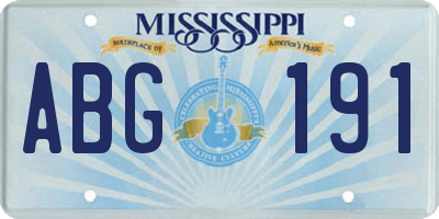 MS license plate ABG191