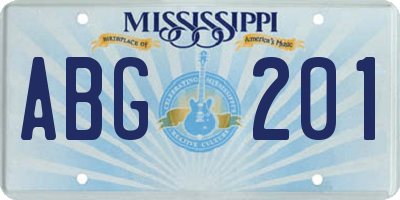 MS license plate ABG201