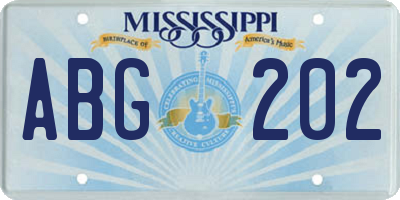 MS license plate ABG202