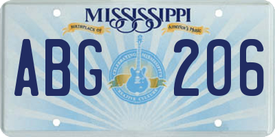 MS license plate ABG206
