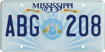 MS license plate ABG208