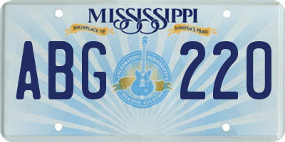 MS license plate ABG220