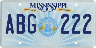 MS license plate ABG222