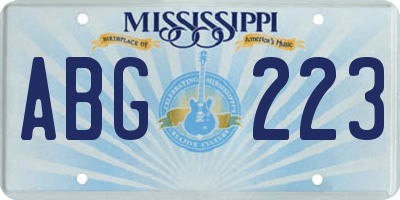 MS license plate ABG223