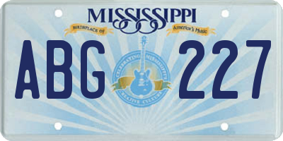 MS license plate ABG227