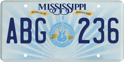 MS license plate ABG236
