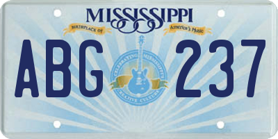 MS license plate ABG237