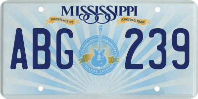 MS license plate ABG239