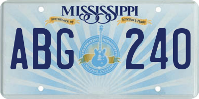 MS license plate ABG240