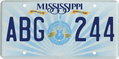 MS license plate ABG244