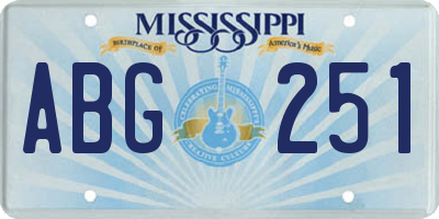 MS license plate ABG251