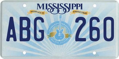 MS license plate ABG260