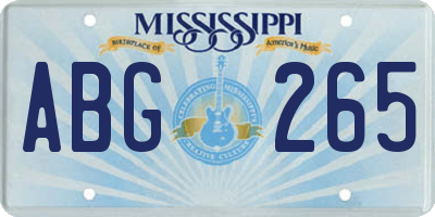 MS license plate ABG265