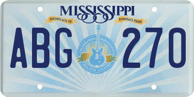 MS license plate ABG270