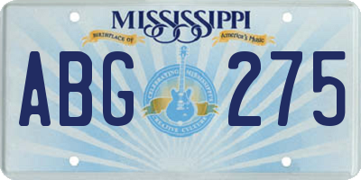 MS license plate ABG275