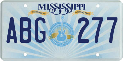 MS license plate ABG277