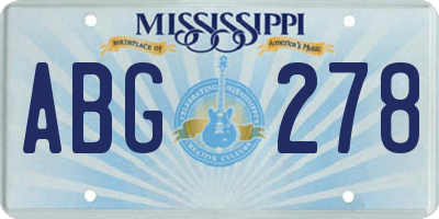 MS license plate ABG278
