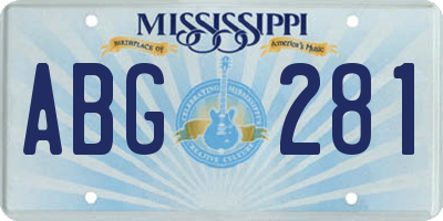 MS license plate ABG281