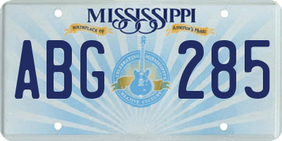 MS license plate ABG285