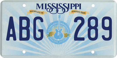 MS license plate ABG289