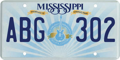 MS license plate ABG302